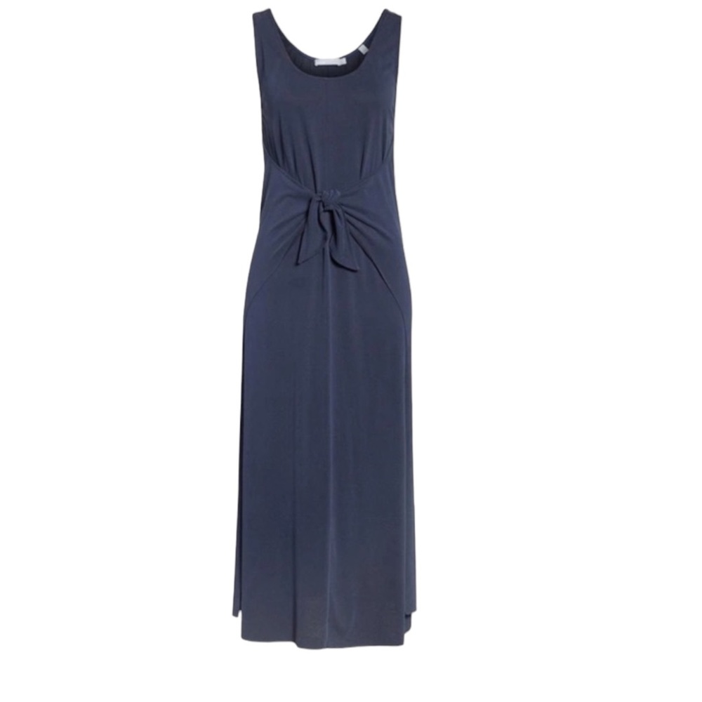 VINCE Womens Navy Blue Sleeveless Tie Front Maxi Dress SMALL Contemporary